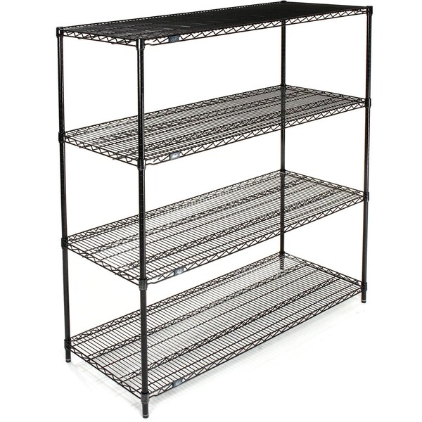 Nexel Wire Shelving, Black Epoxy, 54W X 18D X 63H 18546B - main